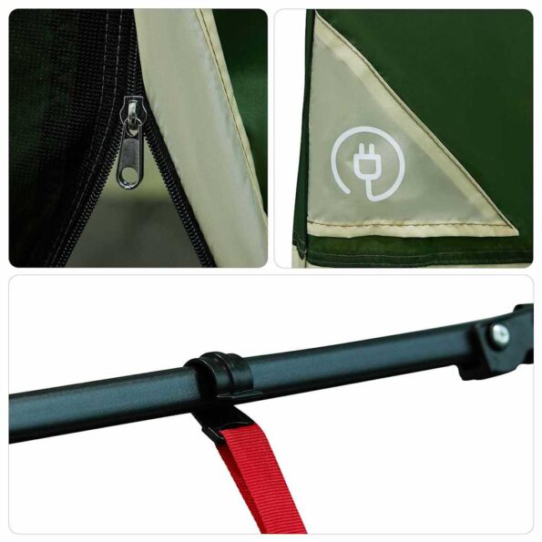 vidaXL Sieťový vnútorný stan Zelená 290 x 288 cm – Obrázok 7