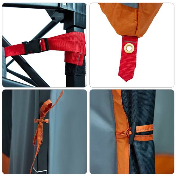 vidaXL Sieťový vnútorný stan Sivá 290 x 288 cm – Obrázok 6