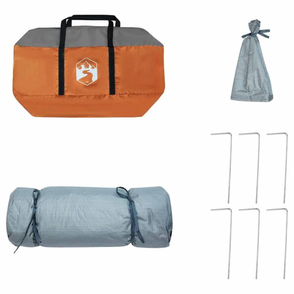 vidaXL Sieťový vnútorný stan Sivá 290 x 288 cm – Obrázok 9