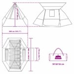 vidaXL Kempingový stan so strechou Modrá 482 x 360 x 227 cm taft – Obrázok 11