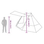 vidaXL Kempingový stan so strechou Modrá 482 x 360 x 227 cm taft – Obrázok 12