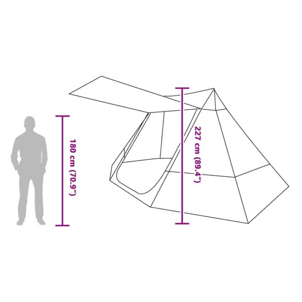 vidaXL Kempingový stan so strechou Modrá 482 x 360 x 227 cm taft – Obrázok 12