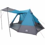 vidaXL Kempingový stan so strechou Modrá 482 x 360 x 227 cm taft – Obrázok 2