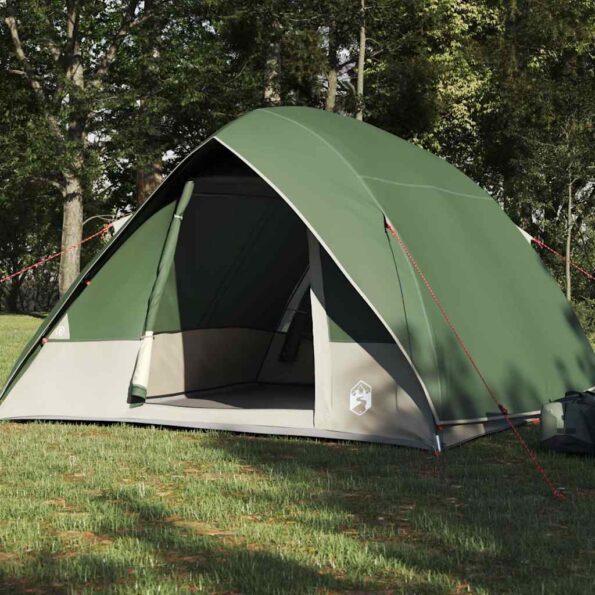vidaXL Kempingový stan so strechou Zelená 275 x 230 x 140 cm taft – Obrázok 3