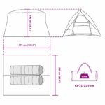 vidaXL Kempingový stan so strechou Modrá 275 x 230 x 140 cm taft – Obrázok 11