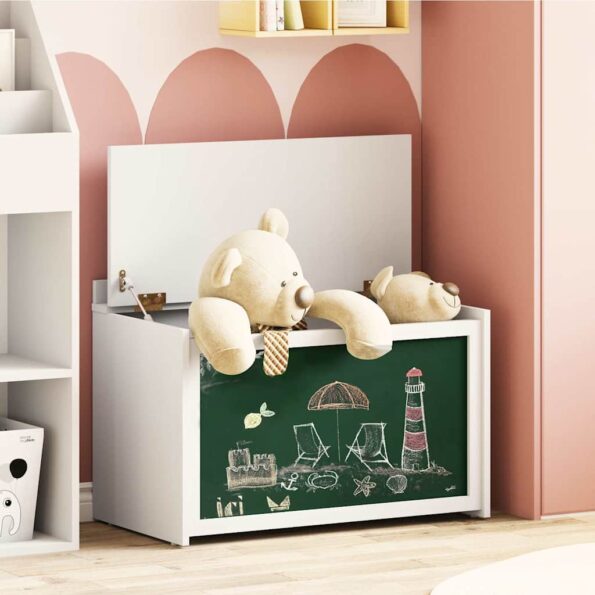 vidaXL Box na hračky Biela 73 x 33 x 55 cm Kompozitné drevo – Obrázok 4
