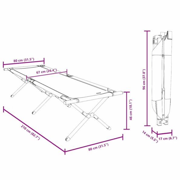 vidaXL Skládacie slnečné lehátka 2 ks s taškou, červené, 600D oxfordská tkanina – Obrázok 10