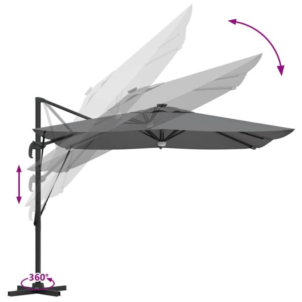 vidaXL Roma Parasol Antracit 286 x 284 x 270 cm Hliník a polyester – Obrázok 13