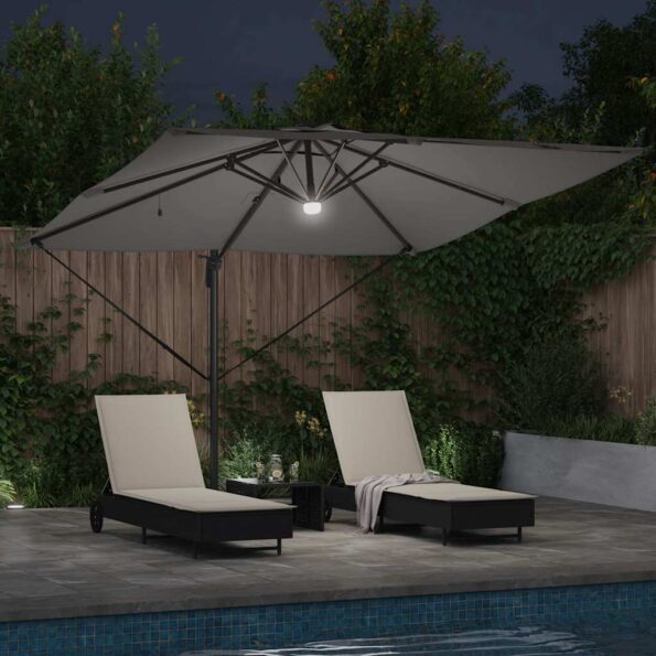 vidaXL Roma Parasol Antracit 286 x 284 x 270 cm Hliník a polyester – Obrázok 4