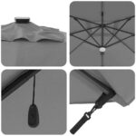 vidaXL Roma Parasol Antracit 286 x 284 x 270 cm Hliník a polyester – Obrázok 9