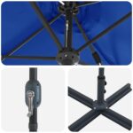 vidaXL Záhradný slnečník Modrá 380 x 196 x 235 cm – Obrázok 9