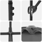 vidaXL Záhradný bočný slnečník so zámkom Antracit 372 x 198 x 253 cm – Obrázok 9