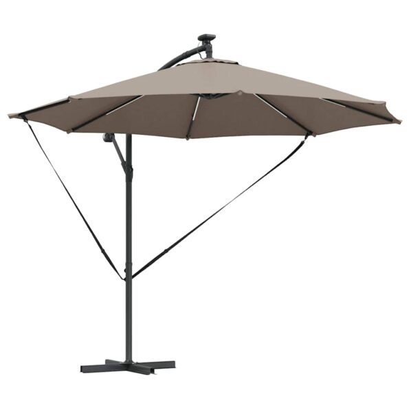 vidaXL Kantileverový banánový parasol Sivohnedá 294 x 294 x 248 cm – Obrázok 2