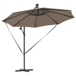 vidaXL Kantileverový banánový parasol Sivohnedá 294 x 294 x 248 cm – Obrázok 5