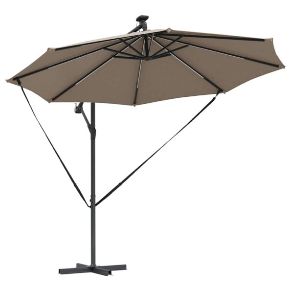 vidaXL Kantileverový banánový parasol Sivohnedá 294 x 294 x 248 cm – Obrázok 5