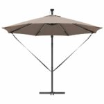 vidaXL Kantileverový banánový parasol Sivohnedá 294 x 294 x 248 cm – Obrázok 6