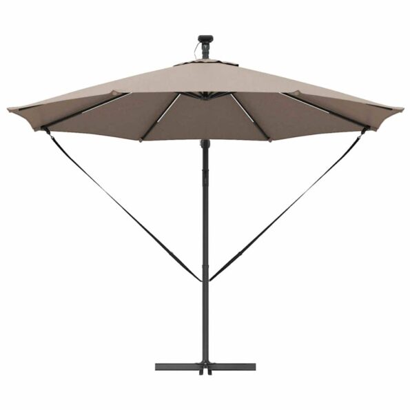 vidaXL Kantileverový banánový parasol Sivohnedá 294 x 294 x 248 cm – Obrázok 6