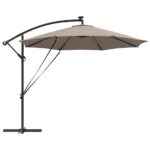 vidaXL Kantileverový banánový parasol Sivohnedá 294 x 294 x 248 cm – Obrázok 7