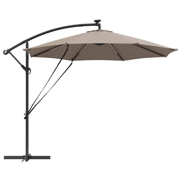 vidaXL Kantileverový banánový parasol Sivohnedá 294 x 294 x 248 cm – Obrázok 7