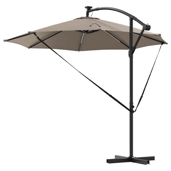 vidaXL Kantileverový banánový parasol Sivohnedá 294 x 294 x 248 cm – Obrázok 8