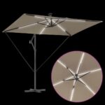 vidaXL Kantileverový banánový parasol Sivohnedá 294 x 200 x 254 cm – Obrázok 11