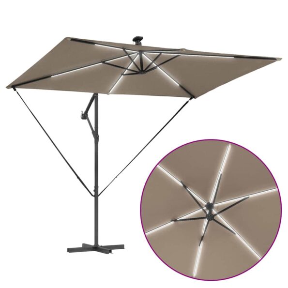 vidaXL Kantileverový banánový parasol Sivohnedá 294 x 200 x 254 cm – Obrázok 12