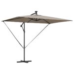 vidaXL Kantileverový banánový parasol Sivohnedá 294 x 200 x 254 cm – Obrázok 2