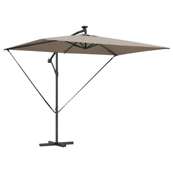 vidaXL Kantileverový banánový parasol Sivohnedá 294 x 200 x 254 cm – Obrázok 2