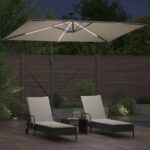 vidaXL Kantileverový banánový parasol Sivohnedá 294 x 200 x 254 cm – Obrázok 4