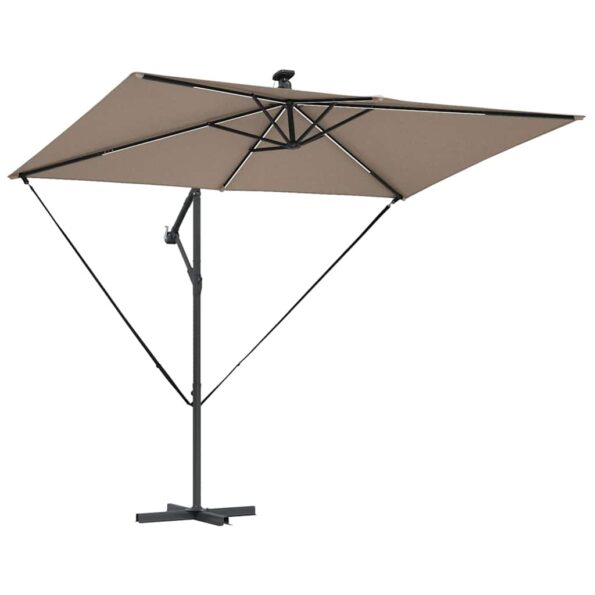 vidaXL Kantileverový banánový parasol Sivohnedá 294 x 200 x 254 cm – Obrázok 5