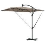 vidaXL Kantileverový banánový parasol Sivohnedá 294 x 200 x 254 cm – Obrázok 8