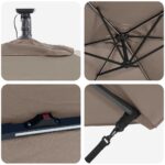 vidaXL Kantileverový banánový parasol Sivohnedá 294 x 200 x 254 cm – Obrázok 9