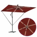 vidaXL Kantileverový banánový parasol Tehlová 294 x 200 x 254 cm – Obrázok 12