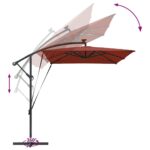 vidaXL Kantileverový banánový parasol Tehlová 294 x 200 x 254 cm – Obrázok 13