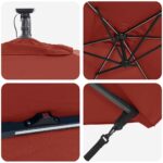 vidaXL Kantileverový banánový parasol Tehlová 294 x 200 x 254 cm – Obrázok 9