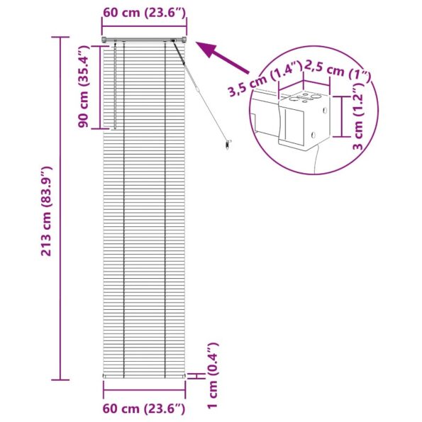 vidaXL Žalúzia Nastaviteľná Čierna 213 x 60 cm PVC – Obrázok 10