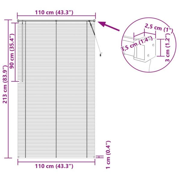 vidaXL Žalúzia Nastaviteľná Čierna 213 x 110 cm PVC – Obrázok 8