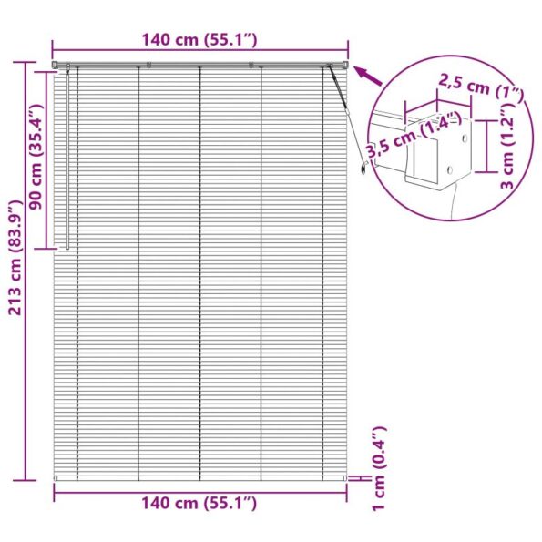 vidaXL Žalúzia Nastaviteľná Tmavohnedá s Vzorom 213 x 140 cm PVC – Obrázok 10