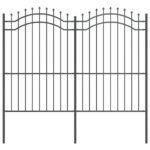 vidaXL Záhradný plot Sivá 215 cm Povrchovo upravená oceľ – Obrázok 2