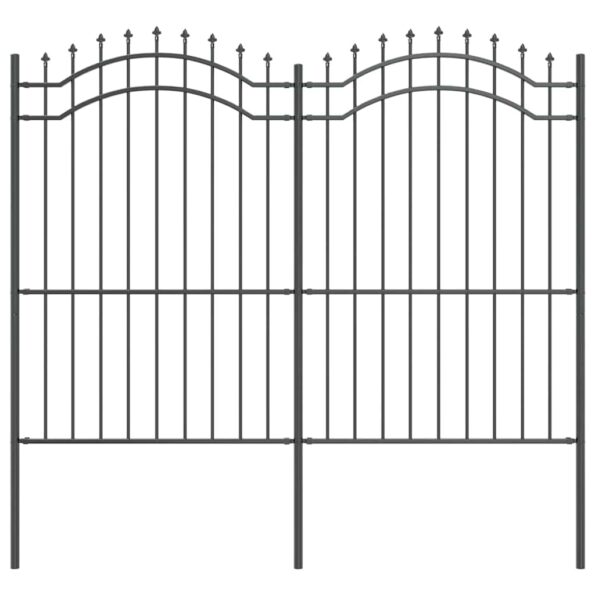 vidaXL Záhradný plot Sivá 215 cm Povrchovo upravená oceľ – Obrázok 2