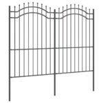 vidaXL Záhradný plot Sivá 215 cm Povrchovo upravená oceľ – Obrázok 3
