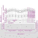 vidaXL Záhradný plot Sivá 165 cm Povrchovo upravená oceľ – Obrázok 4
