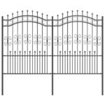 vidaXL Záhradný plot Sivá 190 cm Povrchovo upravená oceľ – Obrázok 2