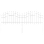 vidaXL Záhradný plot Biela 115 cm Povrchovo upravená oceľ – Obrázok 2