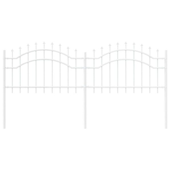 vidaXL Záhradný plot Biela 115 cm Povrchovo upravená oceľ – Obrázok 2