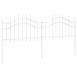 vidaXL Záhradný plot Biela 115 cm Povrchovo upravená oceľ – Obrázok 7