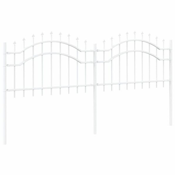 vidaXL Záhradný plot Biela 115 cm Povrchovo upravená oceľ – Obrázok 3