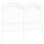 vidaXL Záhradný plot Biela 190 cm Povrchovo upravená oceľ – Obrázok 2