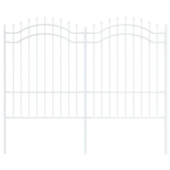 vidaXL Záhradný plot Biela 190 cm Povrchovo upravená oceľ – Obrázok 7