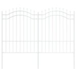 vidaXL Záhradný plot Biela 190 cm Povrchovo upravená oceľ – Obrázok 3